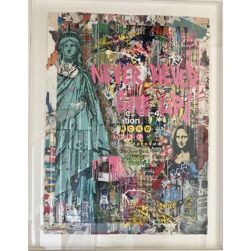 MR. BRAINWASH SIGNED NEW YORK CITY (NEVER NEVER GIVE UP) PRINT FRAMED MR. BRAINWASH SIGNED NEW YORK CITY (NEVER NEVER GIVE UP) PRINT FRAMED
