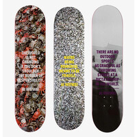 AI WEIWEI SIGNED SKATE DECK SET OF THREE: CRABS, SEEDS AND F*!?K