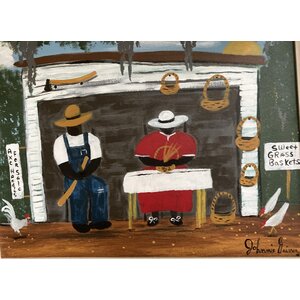 JOHNNIE GRINER SIGNED PAINTING  SWEET GRASS BASKETS