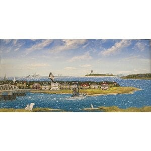 JULIA ANDERSON SIGNED PRIMITIVE OIL PAINTING OF BEAUFORT SC JULIA ANDERSON SIGNED PRIMITIVE OIL PAINTING OF BEAUFORT SC