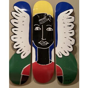 CASTELBAJAC SIGNED POP WING FLIP TRIPTYCH SKATE DECK