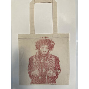 CANVAS TOTE WITH IMAGE OF JIMI HENDRIX BY HOLØGR@M CANVAS TOTE WITH IMAGE OF JIMI HENDRIX BY HOLØGR@M
