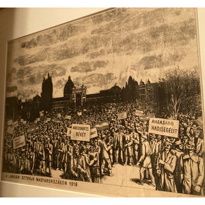 SIGNED ETCHING: THE JANUARY STRIKE IN HUNGARY 1918