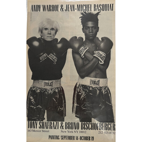 WARHOL BASQUIAT BOXING POSTER TONY SHAFRAZI GALLERY NYC EXHIBITION WARHOL BASQUIAT BOXING POSTER TONY SHAFRAZI GALLERY NYC EXHIBITION
