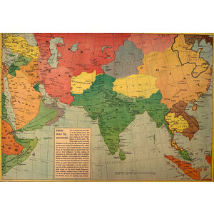 CHICAGO TRIBUNE WWII MAP FROM SUEZ TO SHANGHAI