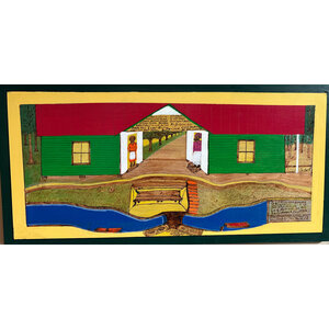 REV. J. F. SIMMONS SIGNED PAINTING YOU MIND YOUR HOUSE (GULLAH)