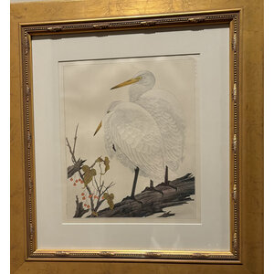 JAPANESE PRINT OF WHITE WADING BIRDS (NO. 2)