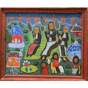 V. POPOPA SIGNED PRIMITIVE PAINTING