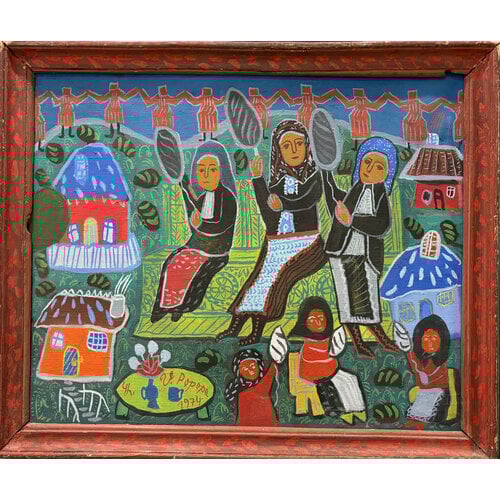 V. POPOPA SIGNED PRIMITIVE PAINTING V. POPOPA SIGNED PRIMITIVE PAINTING