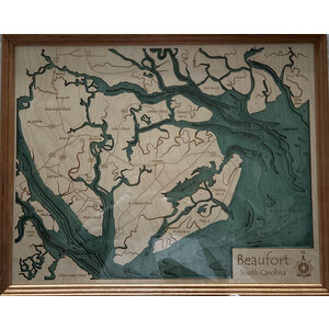 BEAUFORT SOUTH CAROLINA WOOD RELIEF MAP