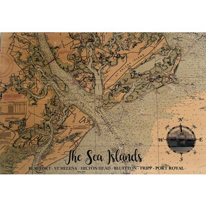 SEA ISLANDS WOOD NAVIGATION MAP SMALL