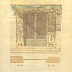 ANTIQUE ARCHITECTURAL PRINT -  HOTEL PRIVE
