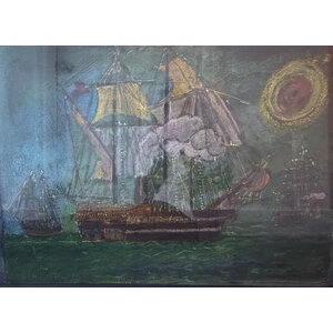 WILLIAM FREDERICKSEN PRINT OF THREE SCHOONERS