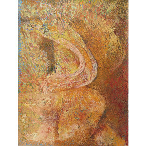 LARGE ABSTRACT PAINTING YELLOW AND ORANGE