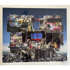 JEFF GILLETTE SIGNED PRINT RUINED BUILDINGS OF THE FUTURE #3