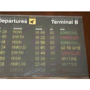 IMBUE DEPARTURES TERMINAL B DESTINATION MOON PRINT