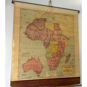 CRAM'S  VINTAGE PULL-DOWN MAP OF AFRICA