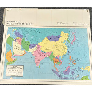 RAND MCNALLY WORLD HISTORY SERIES MAP ASIA AFTER WWII SHOWING CHANGES TO 1950