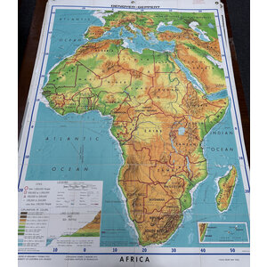 DENOYER-GEPPERT PHYSICAL-POLITICAL MAP OF AFRICA 1970S