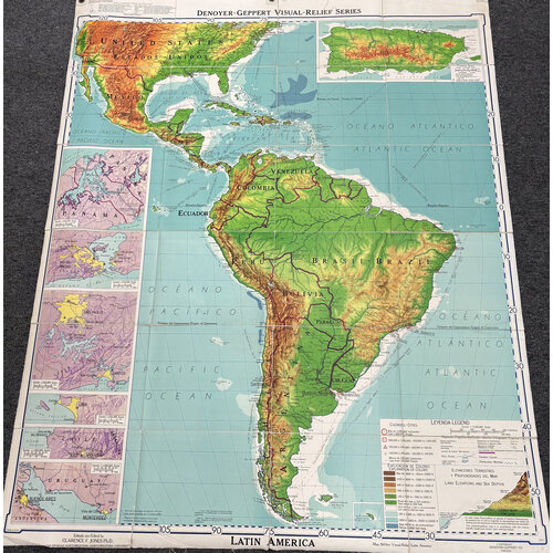 DENOYER-GEPPERT VISUAL RELIEF MAP SERIES: LATIN AMERICA