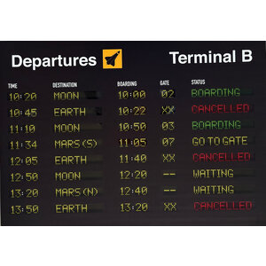 IMBUE SIGNED DEPARTURES TERMINAL B DESTINATION MOON SIGN