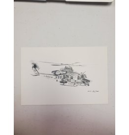 UH-1Y 9x6 Pen and Ink Print