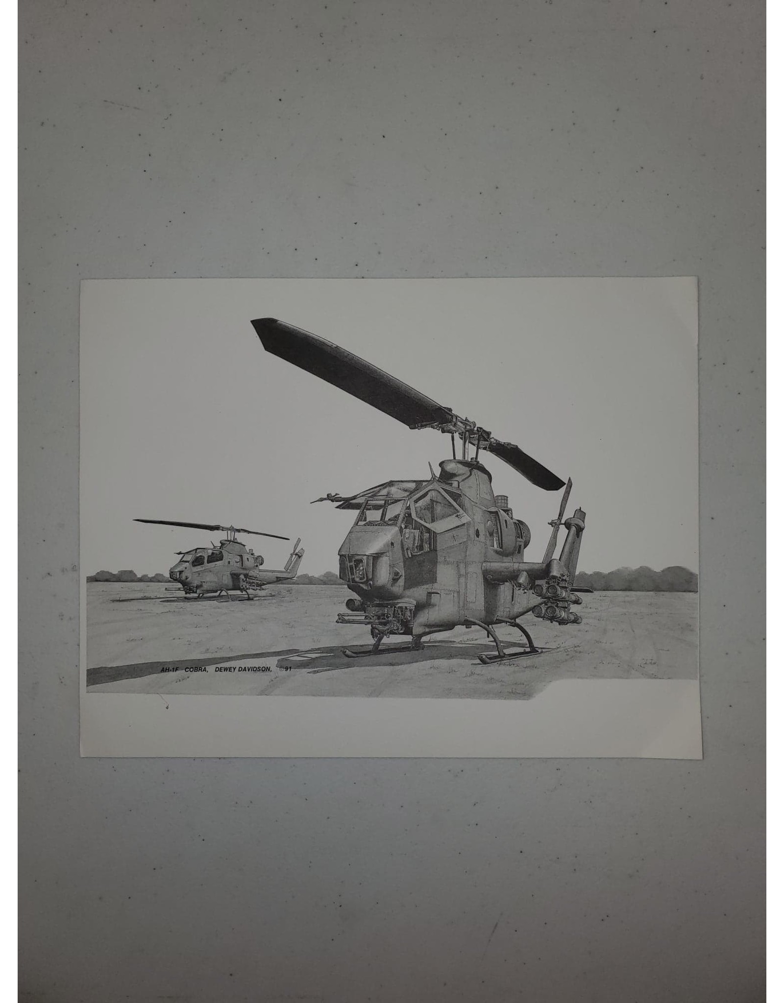 AH-1F Cobra 9x7 Pen and Ink Print