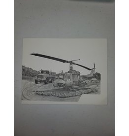 UH-1C 9x7 Pen and Ink Print