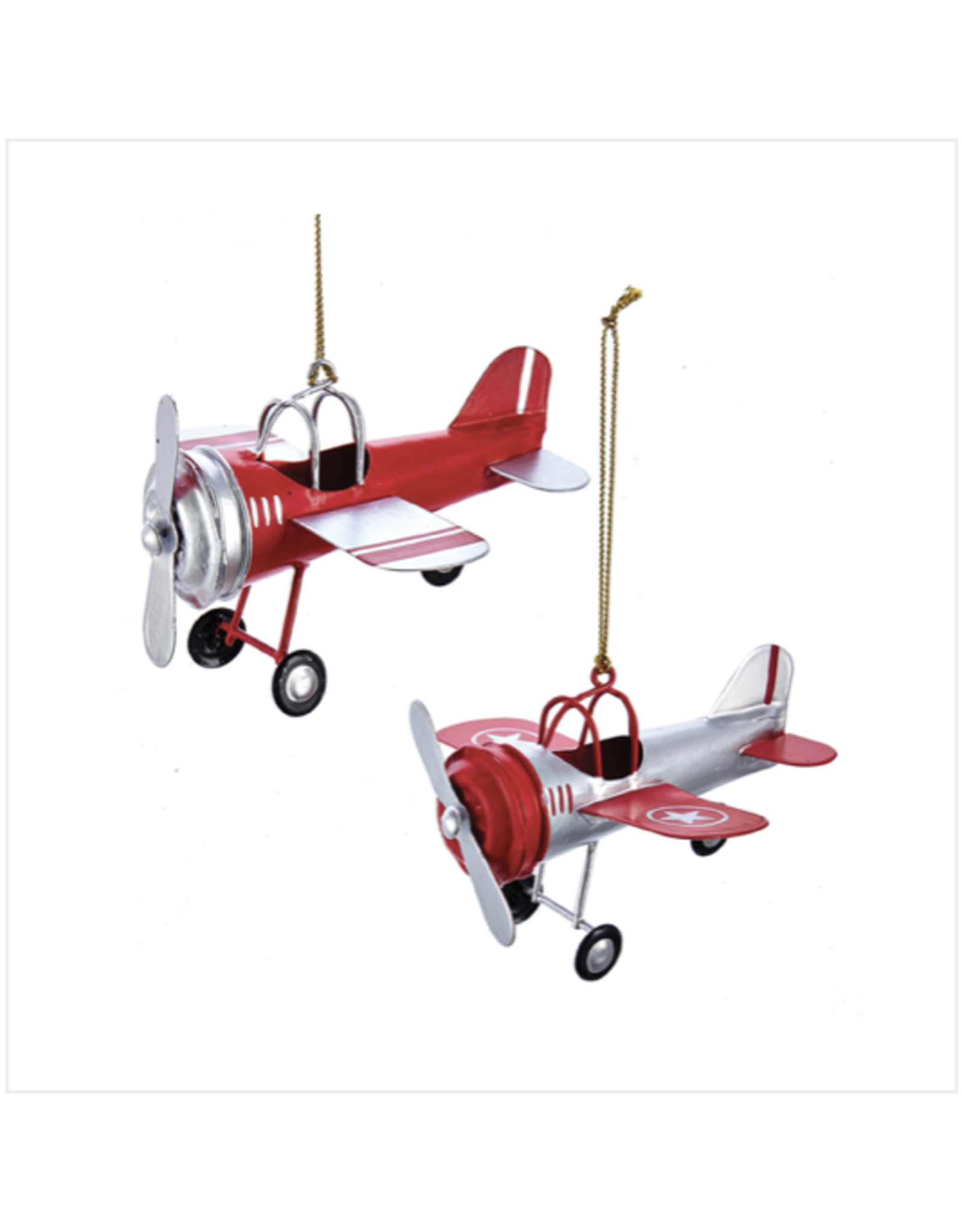 Tin Airplane Christmas Ornament