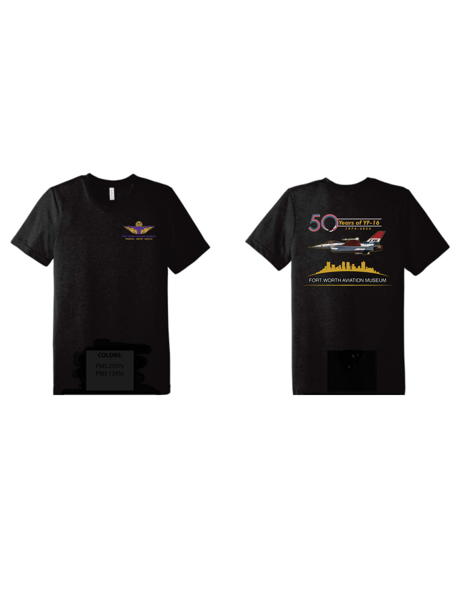 Gildan 5000 YF-16 50th Anniv. T-shirt  Black  L