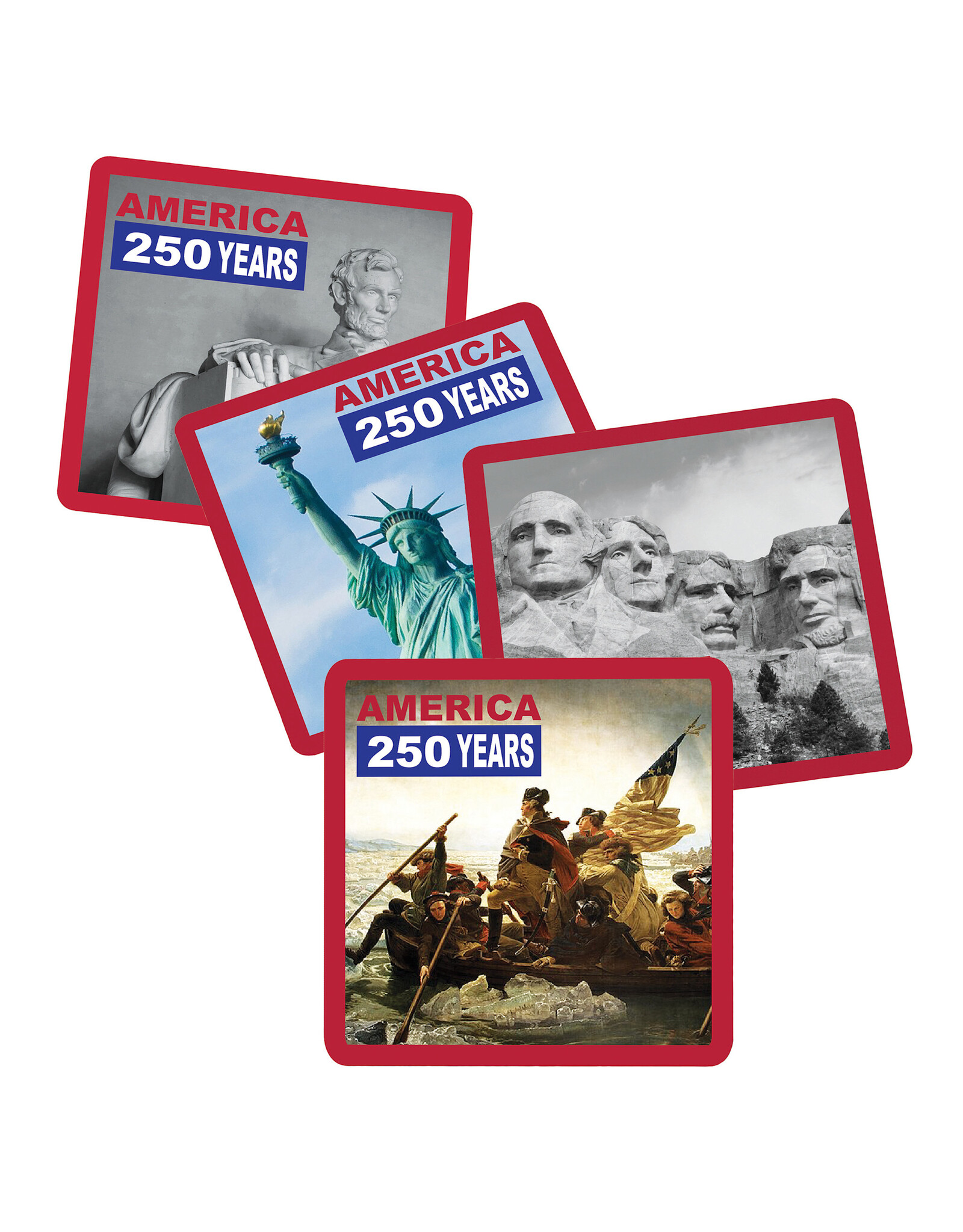 America 250 Square Paper Coasters Set