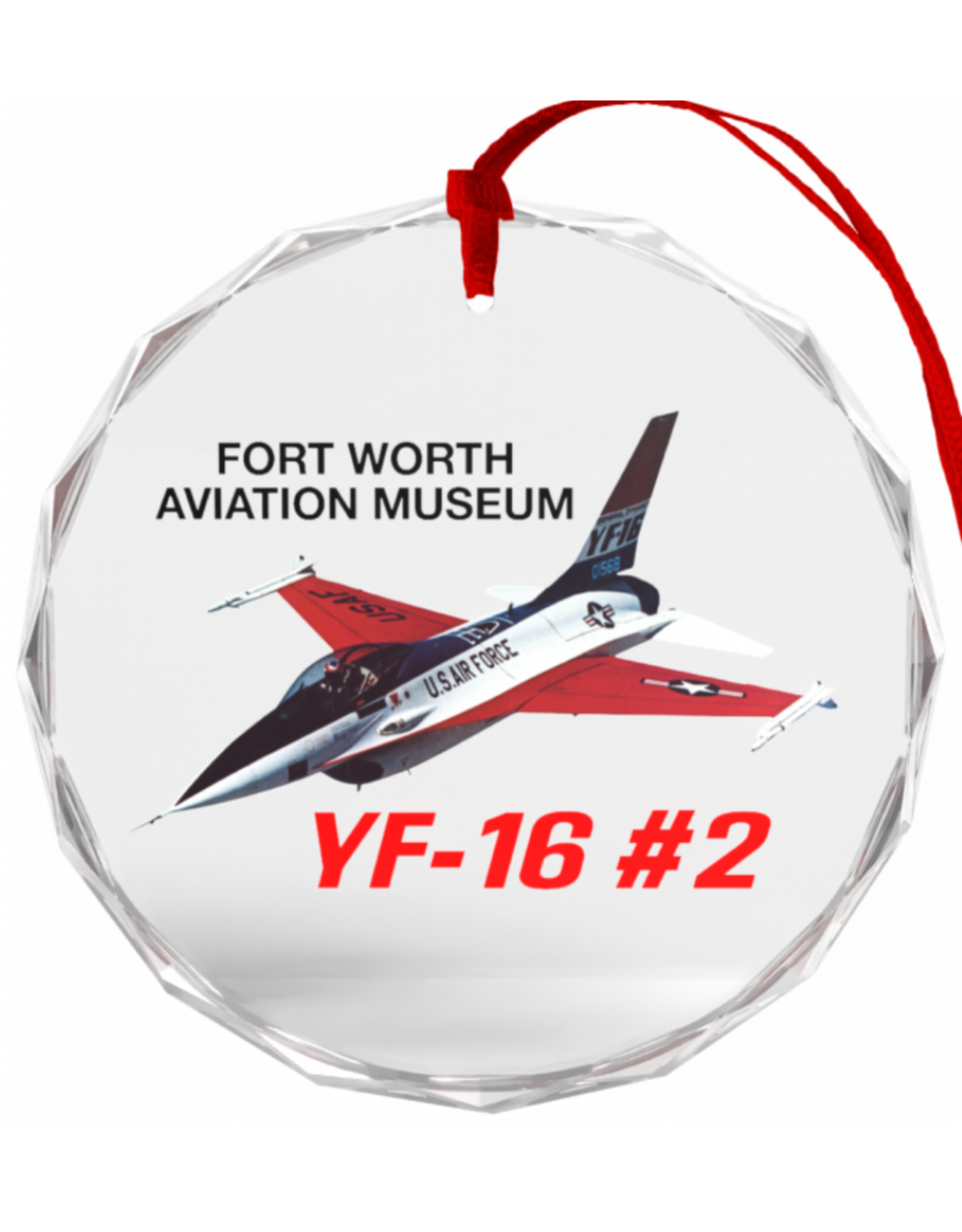YF-16 Glass Christmas Ornament