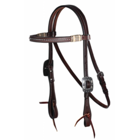 Professionals Choice Professional's Choice Black Rawhide Dotted Browband Headstall