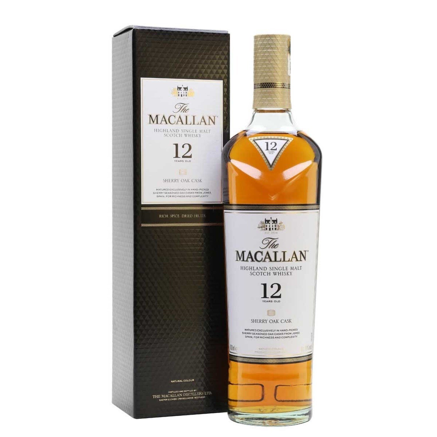 Macallan Highland 12 Year Old Single Malt Scotch Whisky - 750 ml bottle