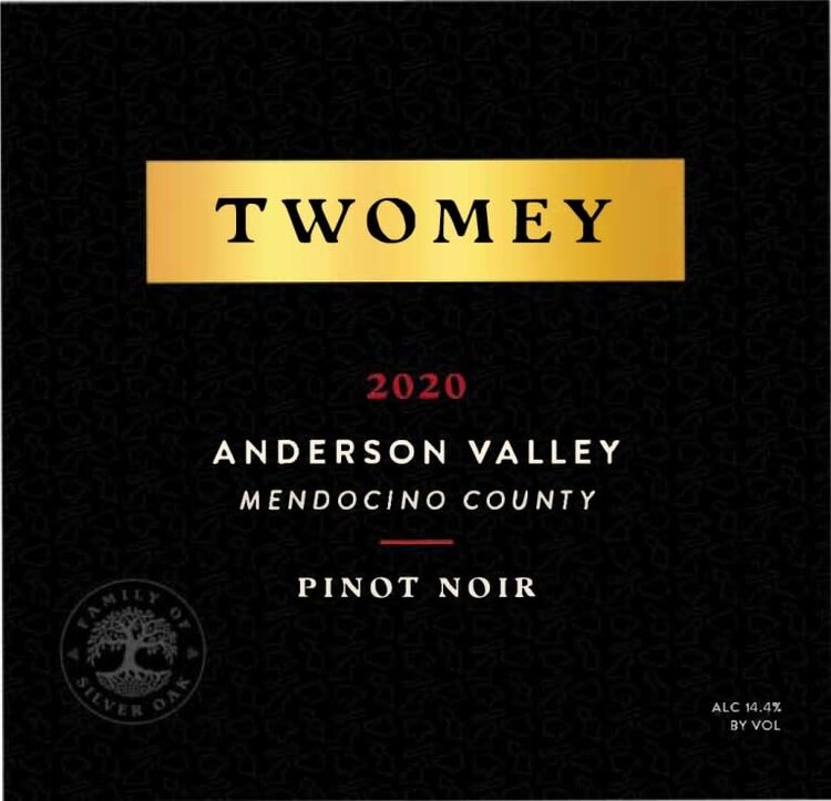 Pinot Noir Pinot Noir, Twomey, Anderson Valley, CA, 2020