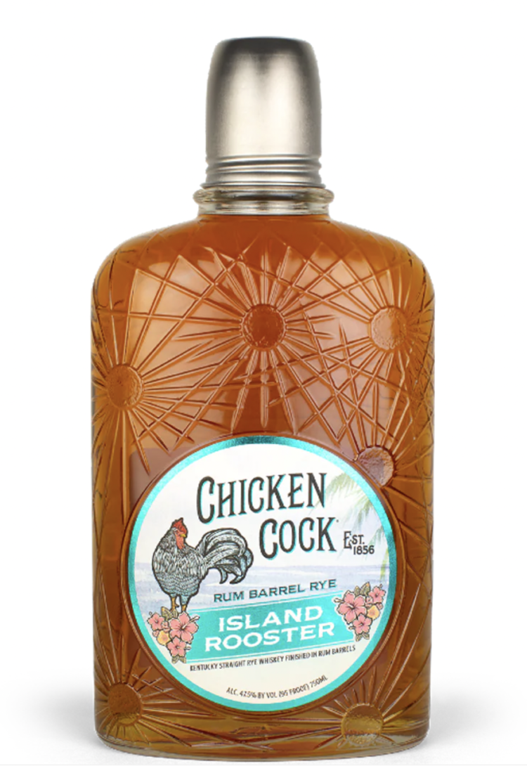 Rye Rye Whiskey "Rum Barrel", Chicken Cock "Island Rooster", 750mL