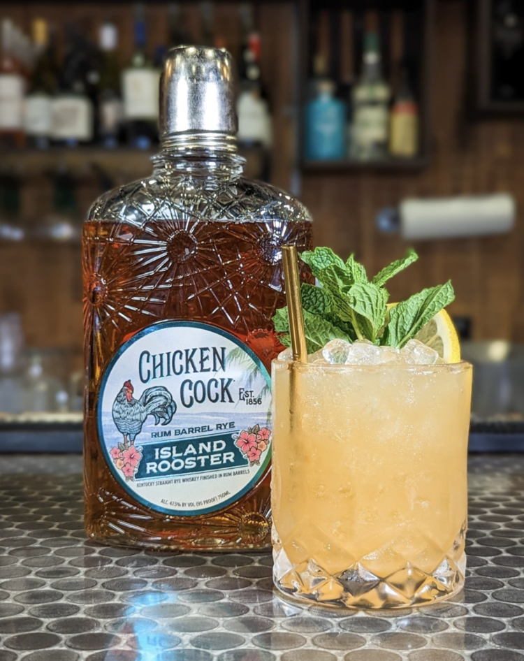 Rye Rye Whiskey "Rum Barrel", Chicken Cock "Island Rooster", 750mL