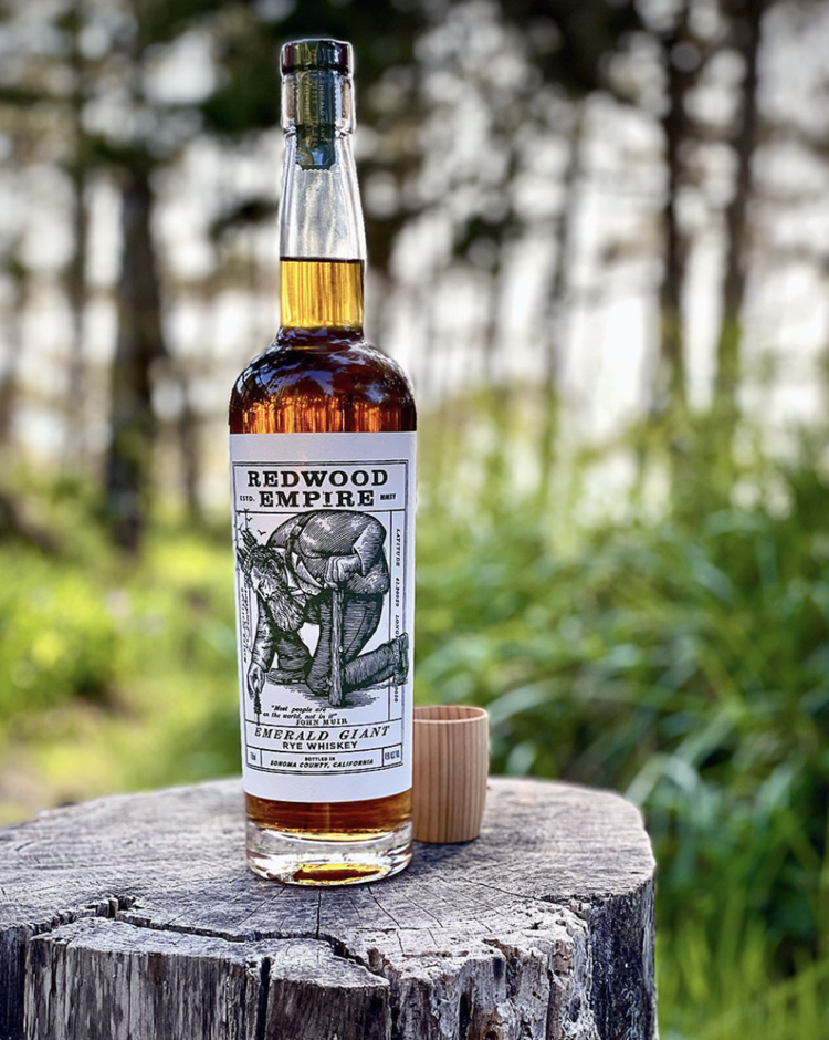 Rye Rye Whiskey, "Emerald Giant" Redwood Empire, 750mL