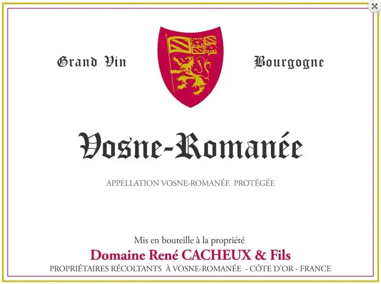 Burgundy Vosne-Romanée, Domaine René Cacheux & Fils, Burgundy, FR, 2019 (4th generation Blée family)