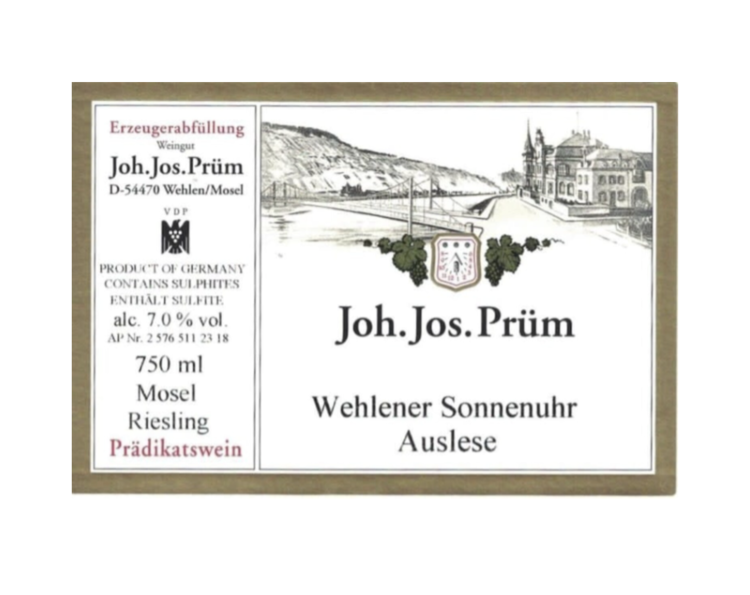 Riesling Riesling, Joh. Jos. Prum, Auslese, Wehlener Sonnenuhr, Germany 2022, 375mL