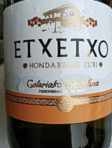 Txakoli Getariako Txakolina, Etxetxo Hondarrabi Zuri , ES, NV
