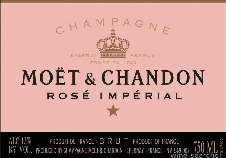 Rosé Champagne Champagne, "Imperial Brut Rosé” Moët & Chandon, NV 187mL