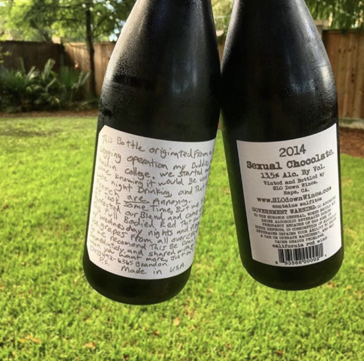 Red Blend Red Blend, "Sexual Chocolate", Slo Down Wines, CA, 2022