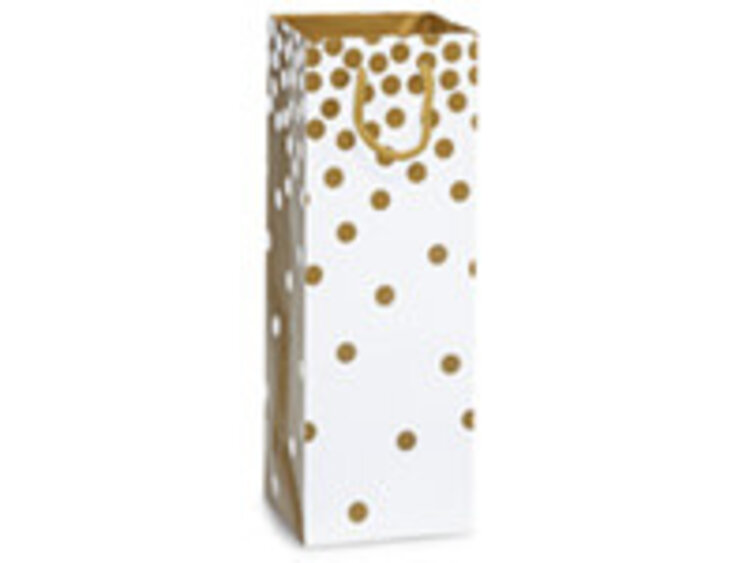 Bags Wine Bottle Bag - Gold Dots