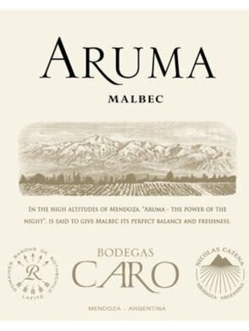 Malbec Malbec "Aruma", Bodegas Caro, Mendoza, AR, 2023