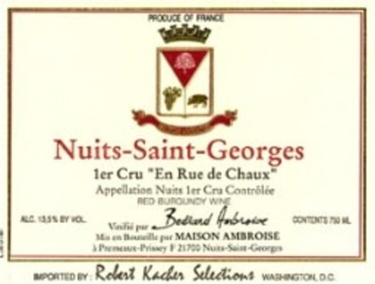 Burgundy Nuits Saint Georges, "1er Cru Rue Chaux", Maison Ambroise, FR, 2021