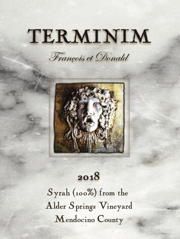 Last Chance Syrah, Terminim, Alder Springs, CA 2018