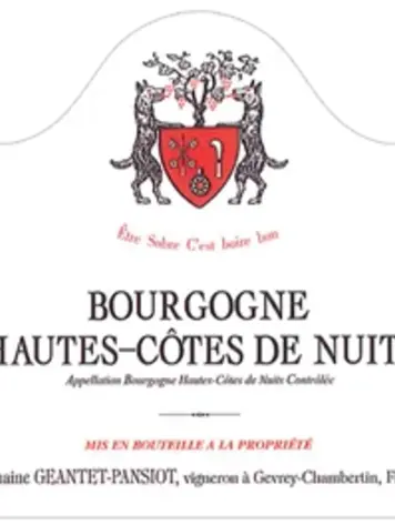 Burgundy Pinot Noir "Bourgogne Hautes-Cotes De Nuits," Geantet-Pansiot, FR 2022