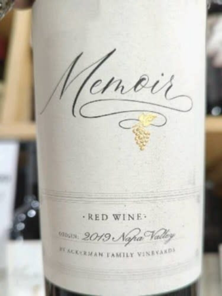 Cabernet Sauvignon Bordeaux Blend "Memoir" Ackerman Family Vineyards, Napa, CA, 2019