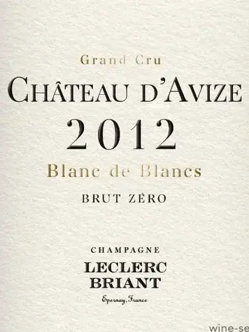 Champagne Champagne “Chateau D'avize”, Leclerc Briant, FR, 2012